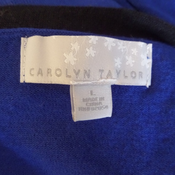 CAROLYN TAYLOR Size L Blue BLOUSE SWEATER. B2 - Picture 12 of 14